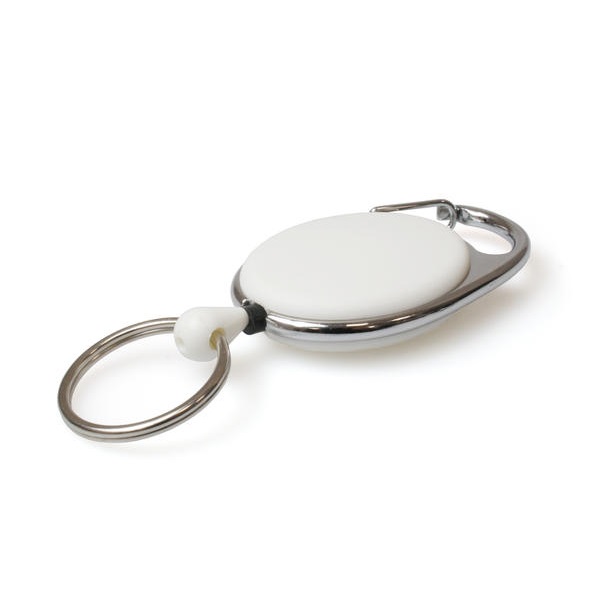 Bilde av White carabiner ID badge reel with key ring. 60270226 (DE,SE,NO,FI,RO,PL)